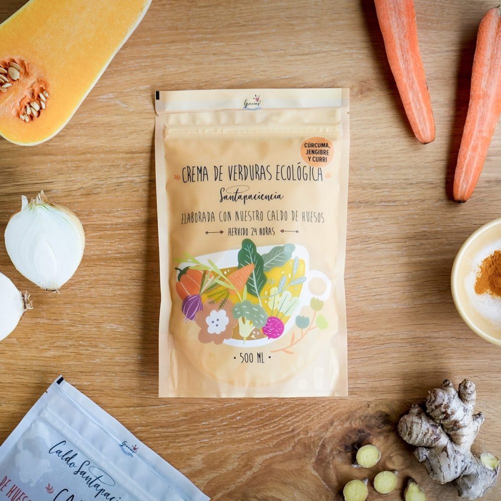 Crema Ecológica de Verduras con Cúrcuma, Jengibre y Curry
