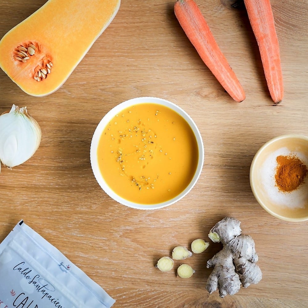 Crema Ecológica de Verduras con Cúrcuma, Jengibre y Curry