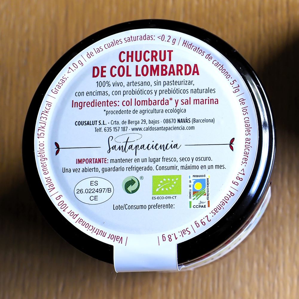 CHUCRUT DE COL LOMBARDA ECOLÓGICO - Imagen 3